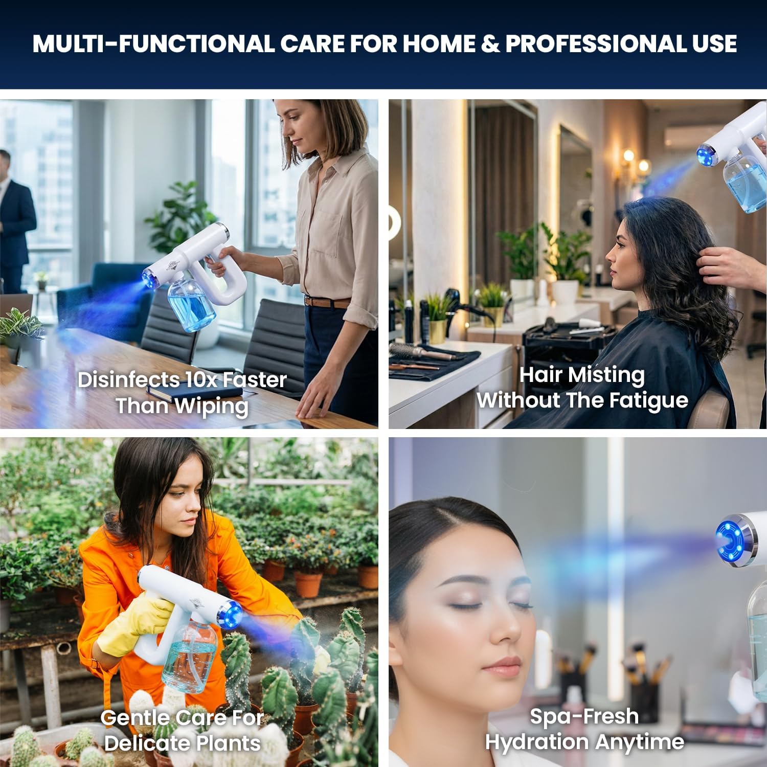 FogPro™ Nano Disinfectant Sprayer – Professional ULV Atomizer with Blue Light & USB-C Rechargeable Battery