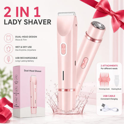 SilkGlide™ 2-in-1 Electric Shaver & Trimmer for Women
