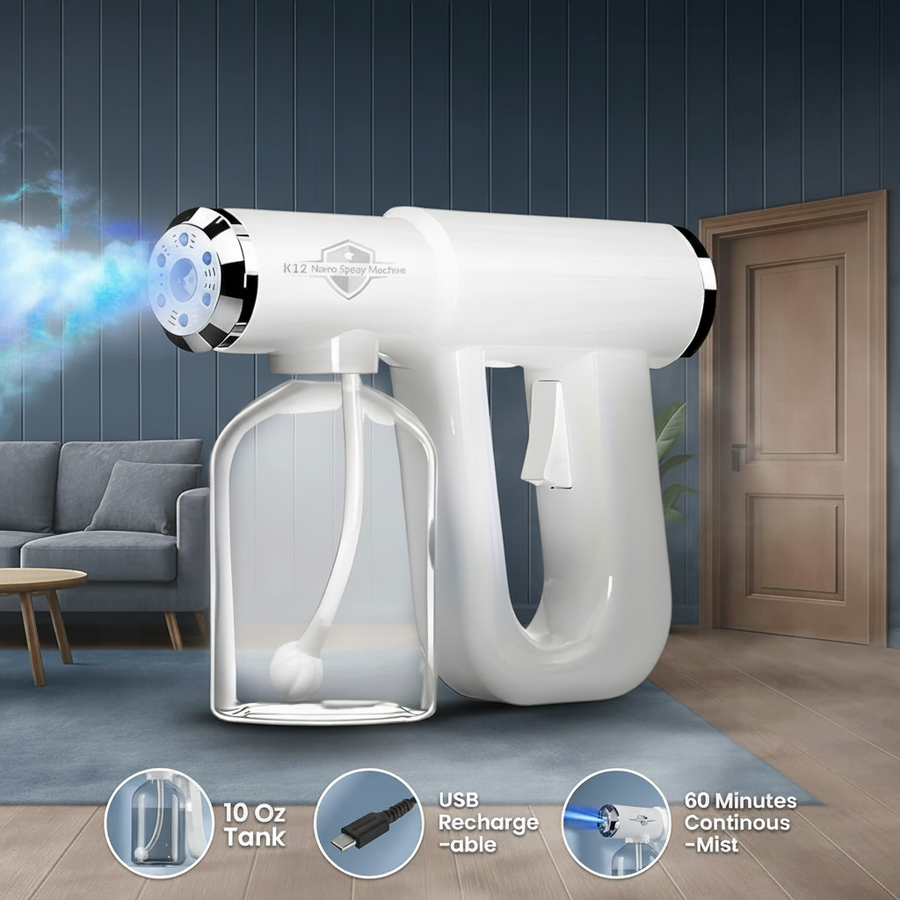 FogPro™ Nano Disinfectant Sprayer – Professional ULV Atomizer with Blue Light & USB-C Rechargeable Battery