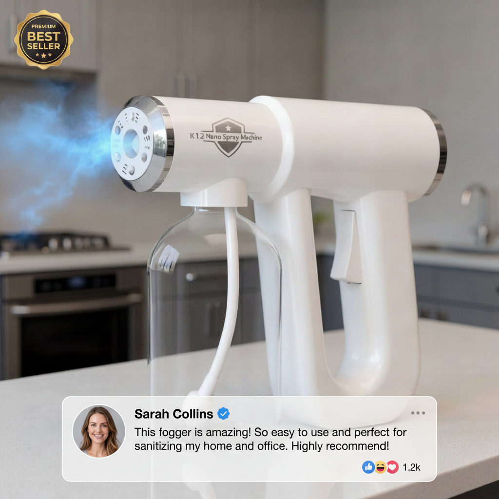 FogPro™ Nano Disinfectant Sprayer – Professional ULV Atomizer with Blue Light & USB-C Rechargeable Battery