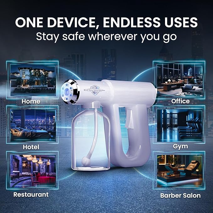 Pro Sanitizer Spray Gun – Blue Light & Ultra-Fine Mist