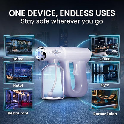 Pro Sanitizer Spray Gun – Blue Light & Ultra-Fine Mist