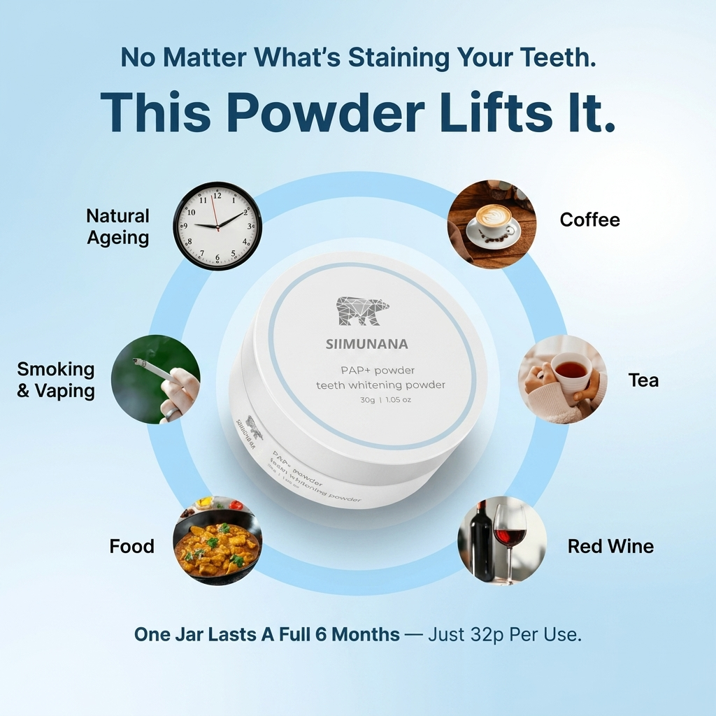 PAP+ Teeth Whitening Powder Remove Years of Stains in 14 Days