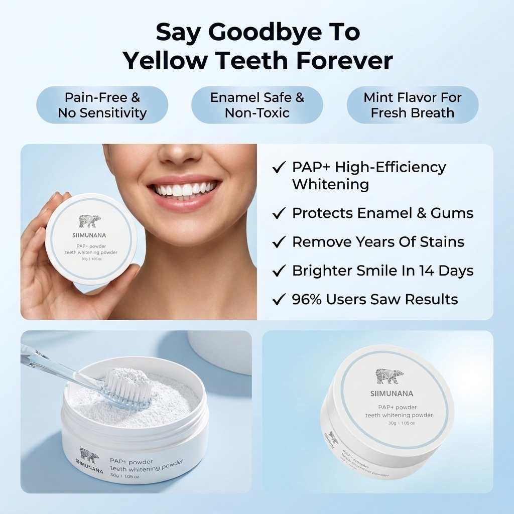 PAP+ Teeth Whitening Powder Remove Years of Stains in 14 Days